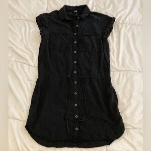 Paige Mika Collared Shirt Dress Black Size S